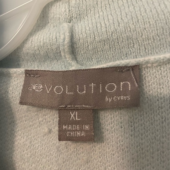 Evolution By Cyrus Chiana Graphic Open Drape Cardigan Size XL Blue **FLAWS** - Picture 7 of 14
